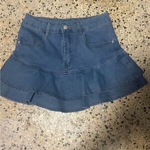 SHEIN Blue Denim Skater Skirt